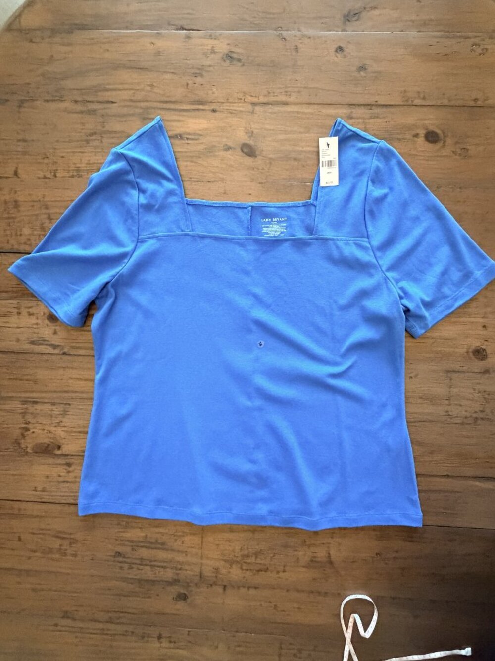 Lane Bryant NWT Blue Square Neck Short Sleeve Tee Top 18/20